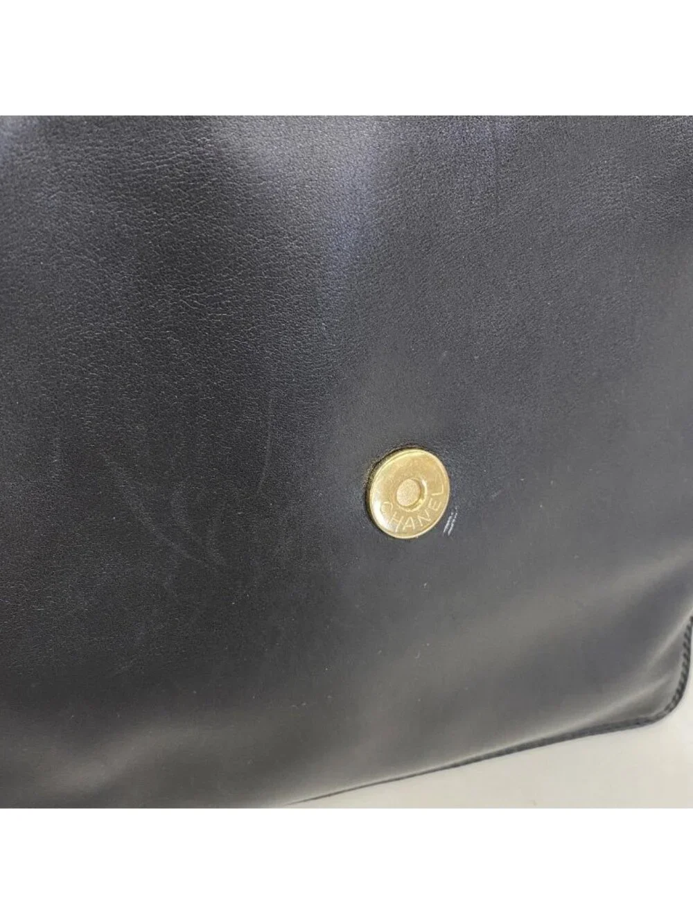 Chanel Shoulder Bag Lambskin Black Gold